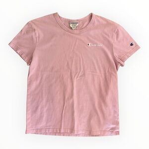 Champion Pink Short Sleeve Cotton Crew Neck Relaxed Fit T-Shirt Women's Medium